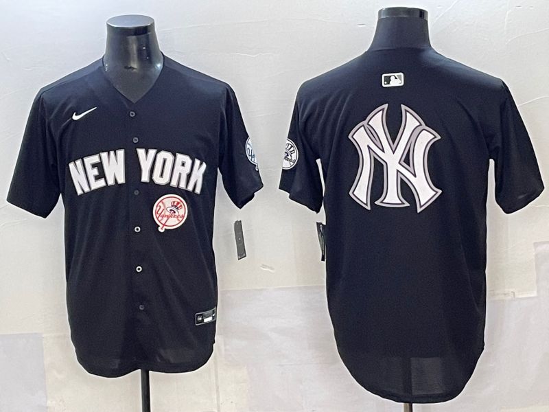 Men 2025 New York Yankees Blank Black Nike MLB Jersey style 0033->new york yankees->MLB Jersey